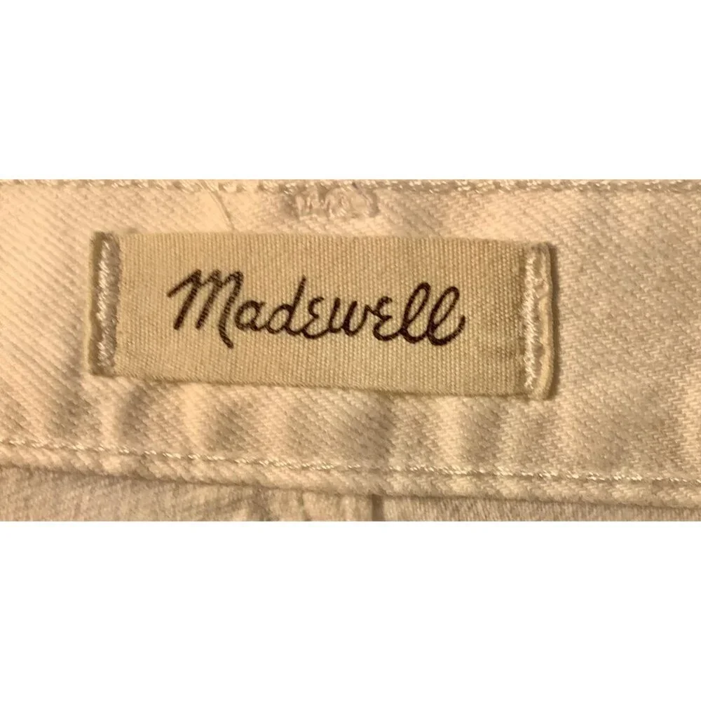 Madewell Perfect Summer Jean 26 White High Rise Straight Cropped Frayed Hem - Picture 3 of 7